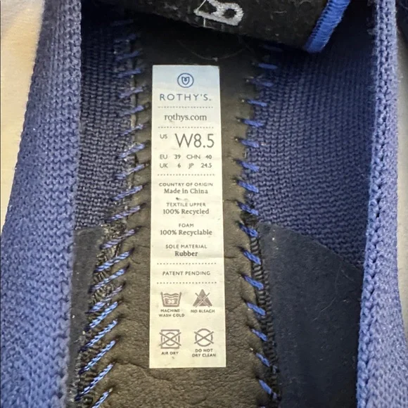 EUC! Rothy's The Point Navy Blue Flats, sz 8.5 - Picture 5 of 6